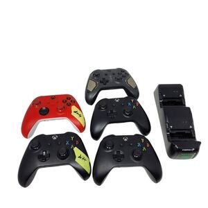 Xbox One Wireless Controller Set - Black and Red Plus Charger Station